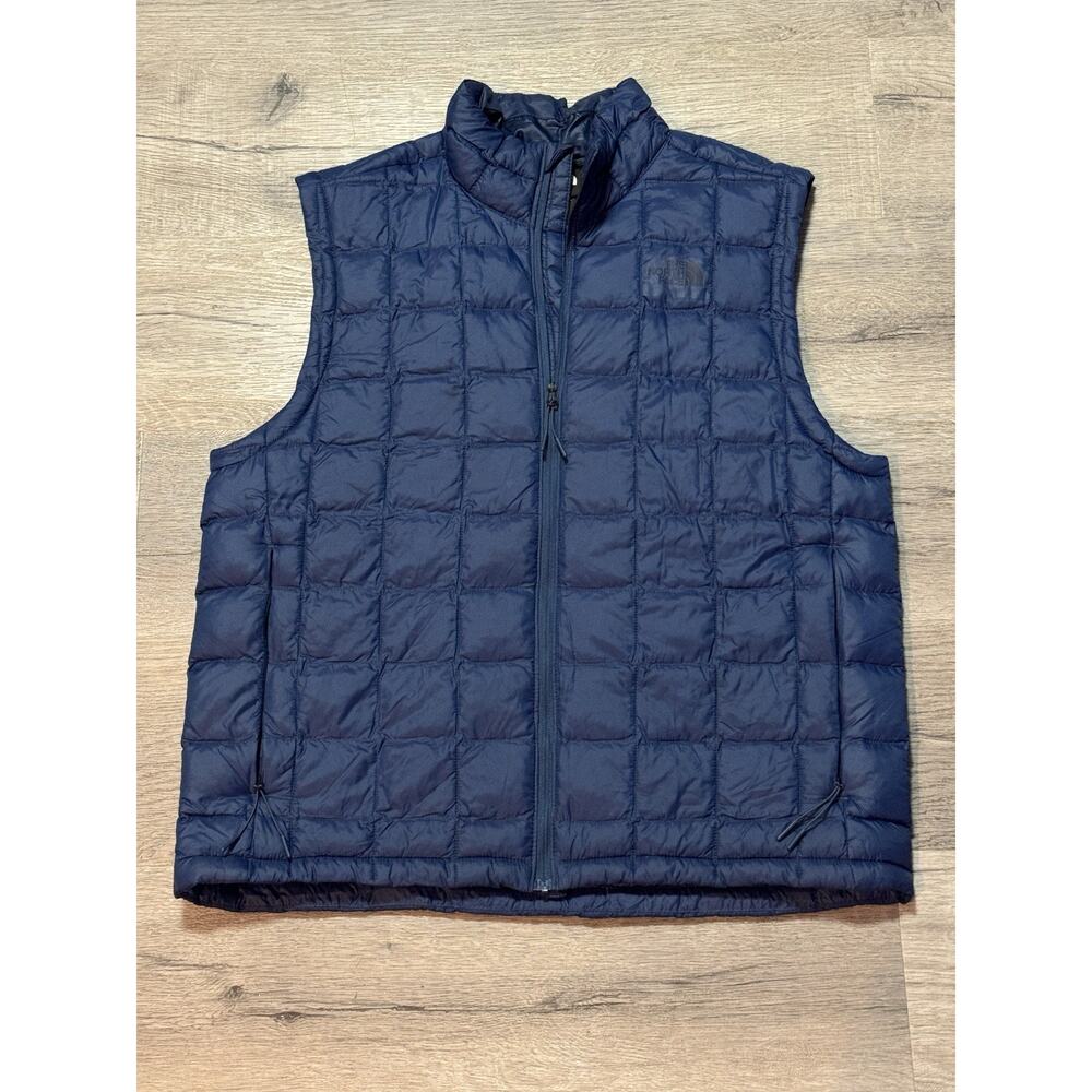 North Face Thermoball Quilted Puffer Vest Mens Large Blue Insulated Lightweight
